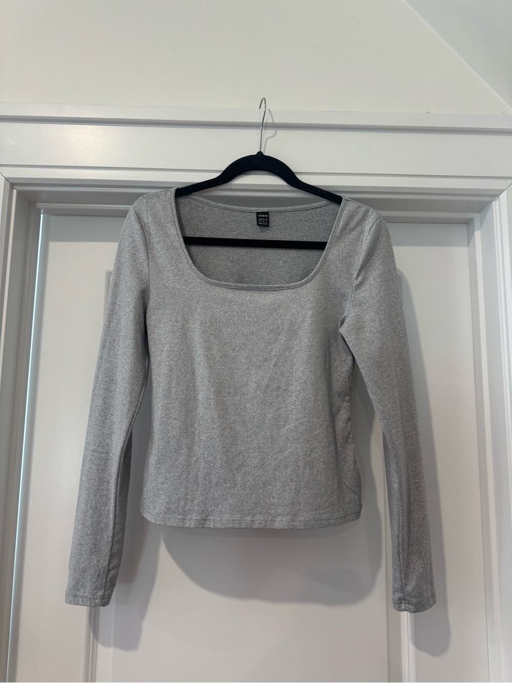 Grey fitted Long Sleeve Top